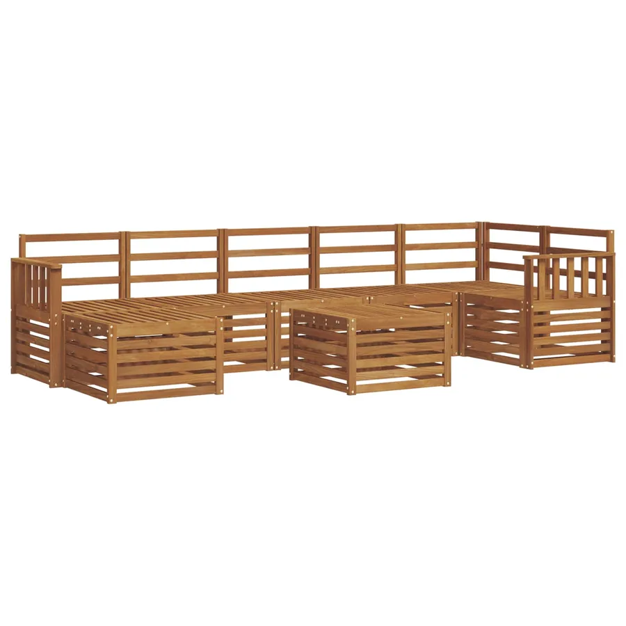 Ensemble de canapés d'extérieur 8 pcs Naturel - 2
