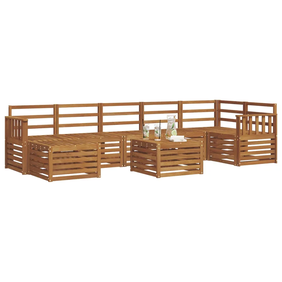 Ensemble de canapés d'extérieur 8 pcs Naturel - 3