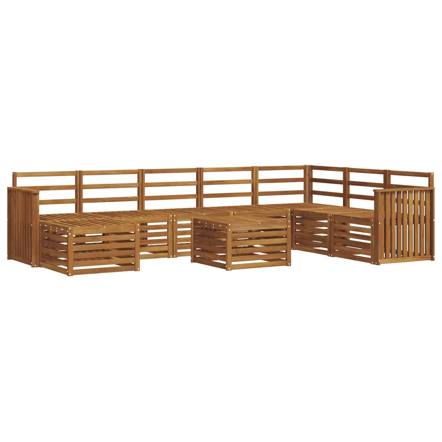Ensemble de canapés d'extérieur 9 pcs Naturel - 2