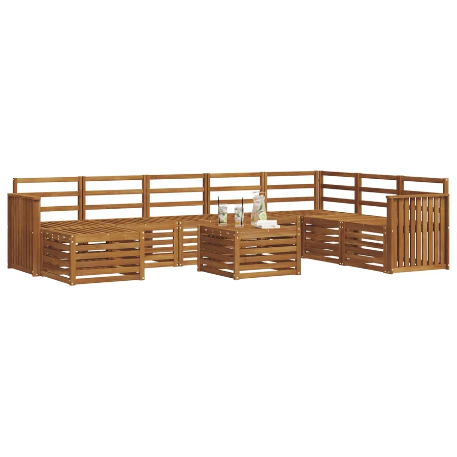 Ensemble de canapés d'extérieur 9 pcs Naturel - 3