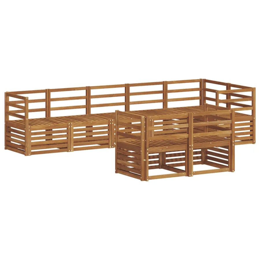 Ensembles de canapés 8 pcs Naturel Bois d'Acacia Massif - 2