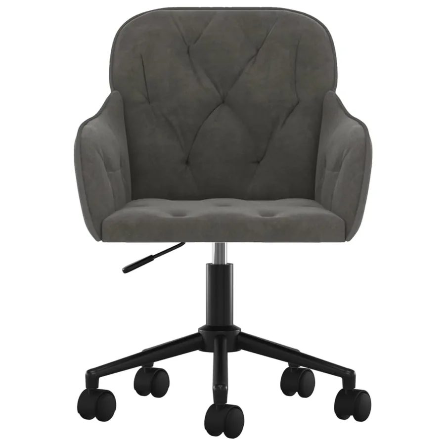 Chaises pivotantes à manger lot de 2 Gris foncé Velours - 4