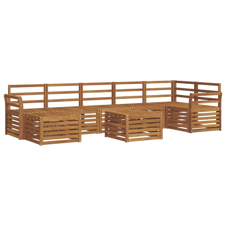 Ensemble de canapés d'extérieur 8 pcs Naturel - 2