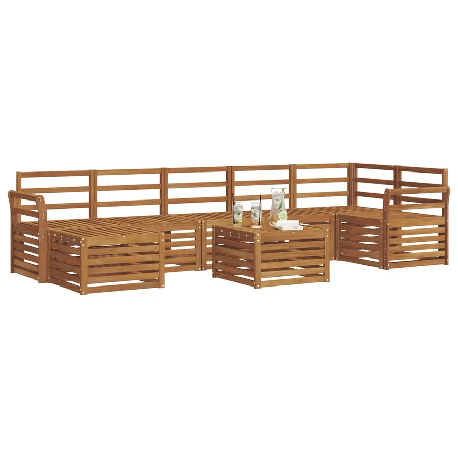 Ensemble de canapés d'extérieur 8 pcs Naturel - 3