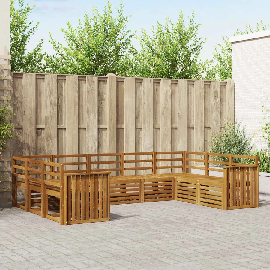 Ensemble de canapé d'angle 9 pcs Naturel