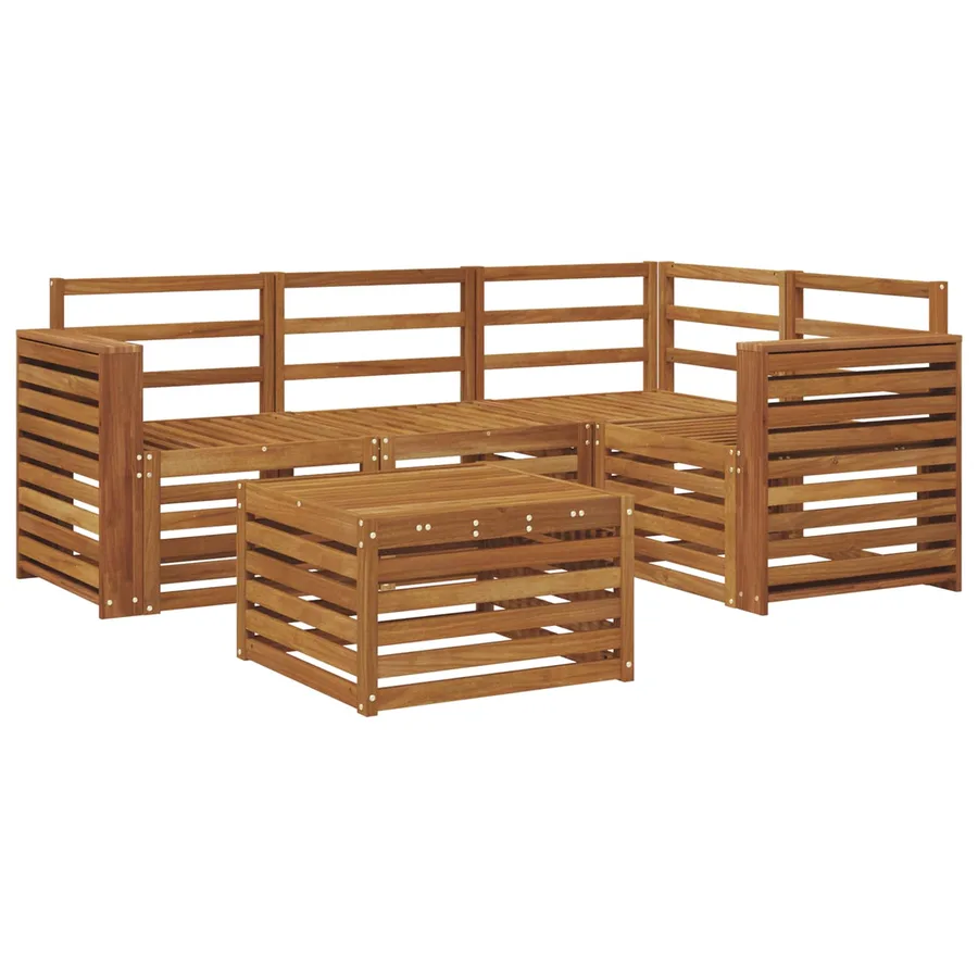Ensemble de canapés d'extérieur 5 pcs Naturel - 2