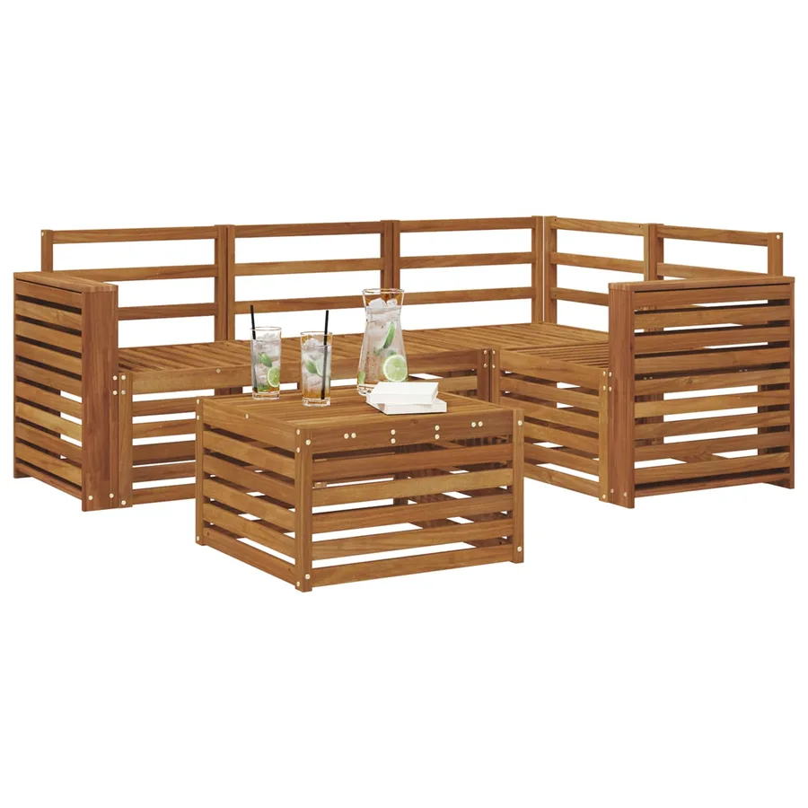 Ensemble de canapés d'extérieur 5 pcs Naturel - 3