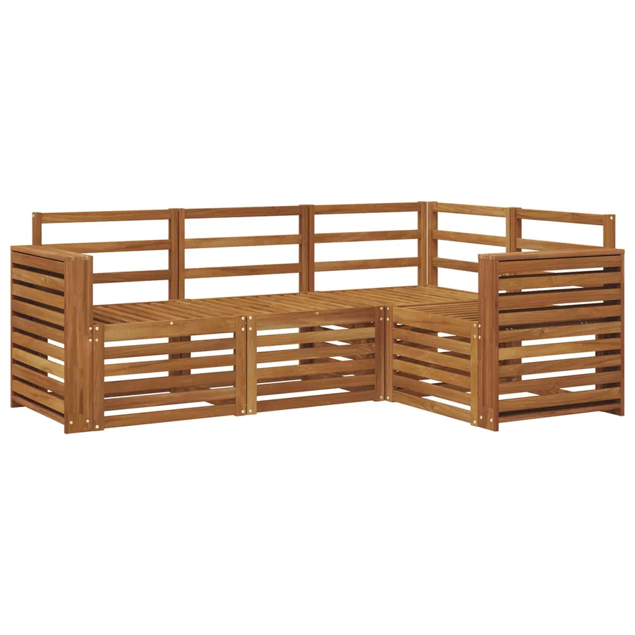 Ensembles de canapés 4 pcs Naturel Bois d'Acacia Massif - 2
