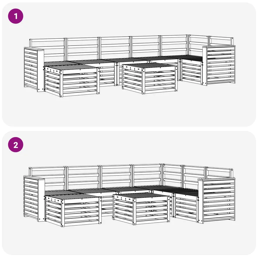 Ensemble de canapés d'extérieur 8 pcs Naturel - 10