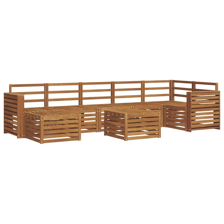 Ensemble de canapés d'extérieur 8 pcs Naturel - 2