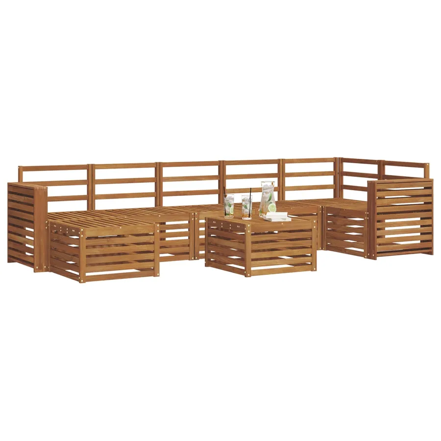 Ensemble de canapés d'extérieur 8 pcs Naturel - 3