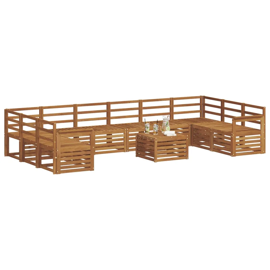 Ensemble de canapés d'extérieur 11 pcs Naturel - 3