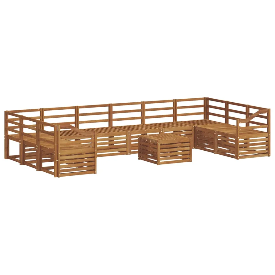 Ensemble de canapés d'extérieur 11 pcs Naturel - 2