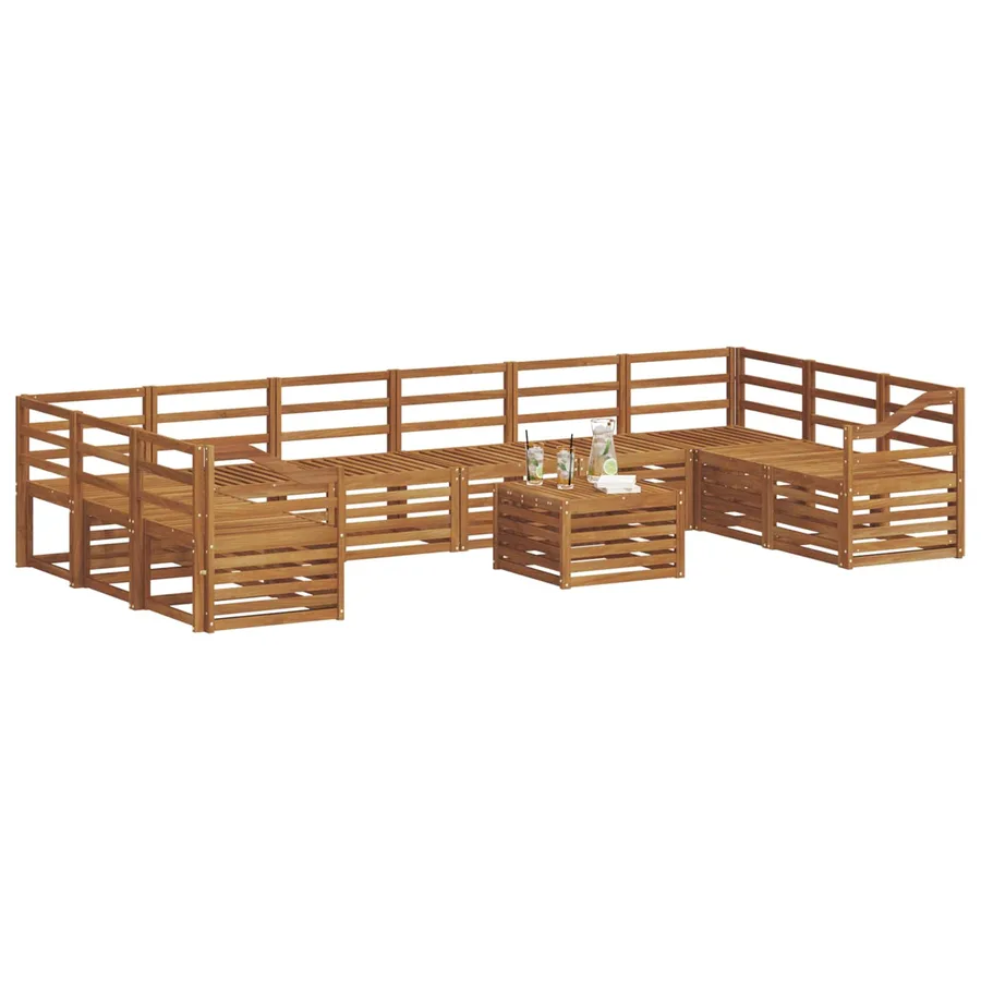 Ensemble de canapés d'extérieur 11 pcs Naturel - 3