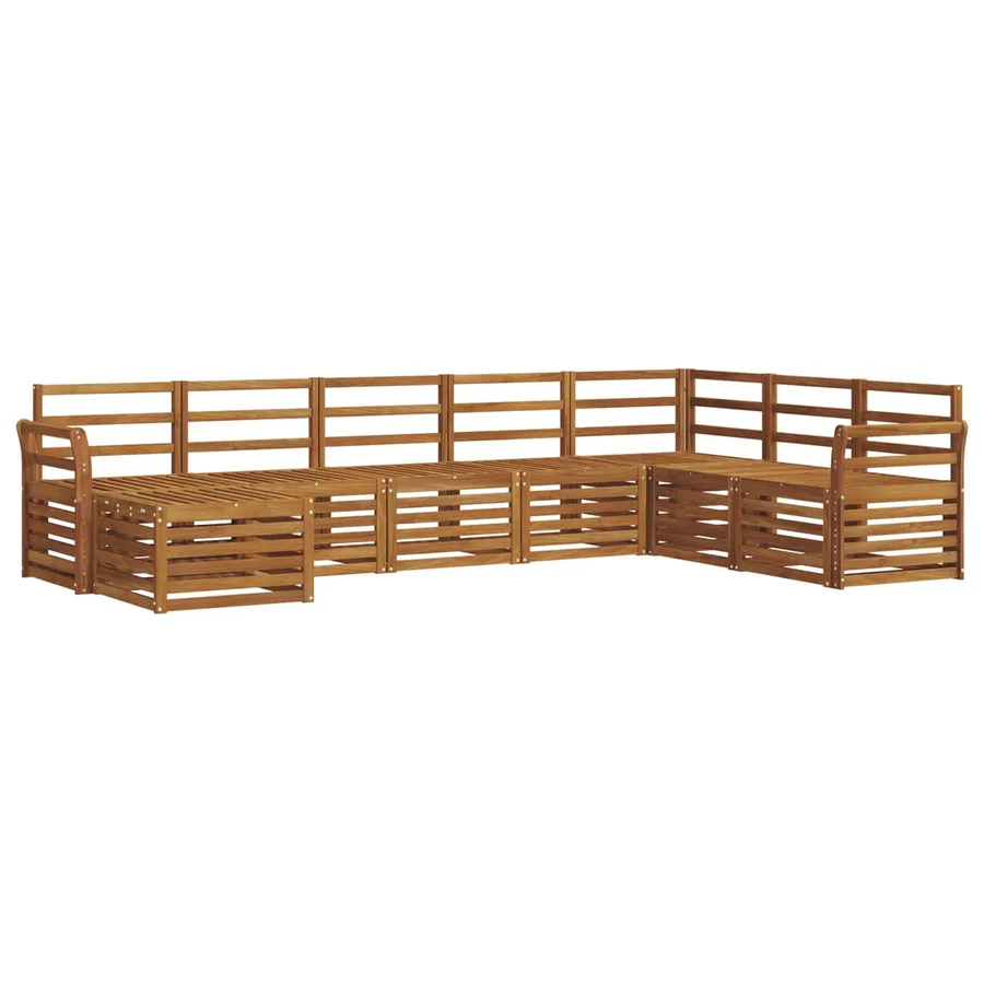 Ensemble de canapés d'extérieur 8 pcs Naturel - 2