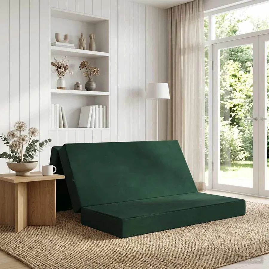 Canapé-lit pliable 140 x 67 x 45 cm Vert foncé