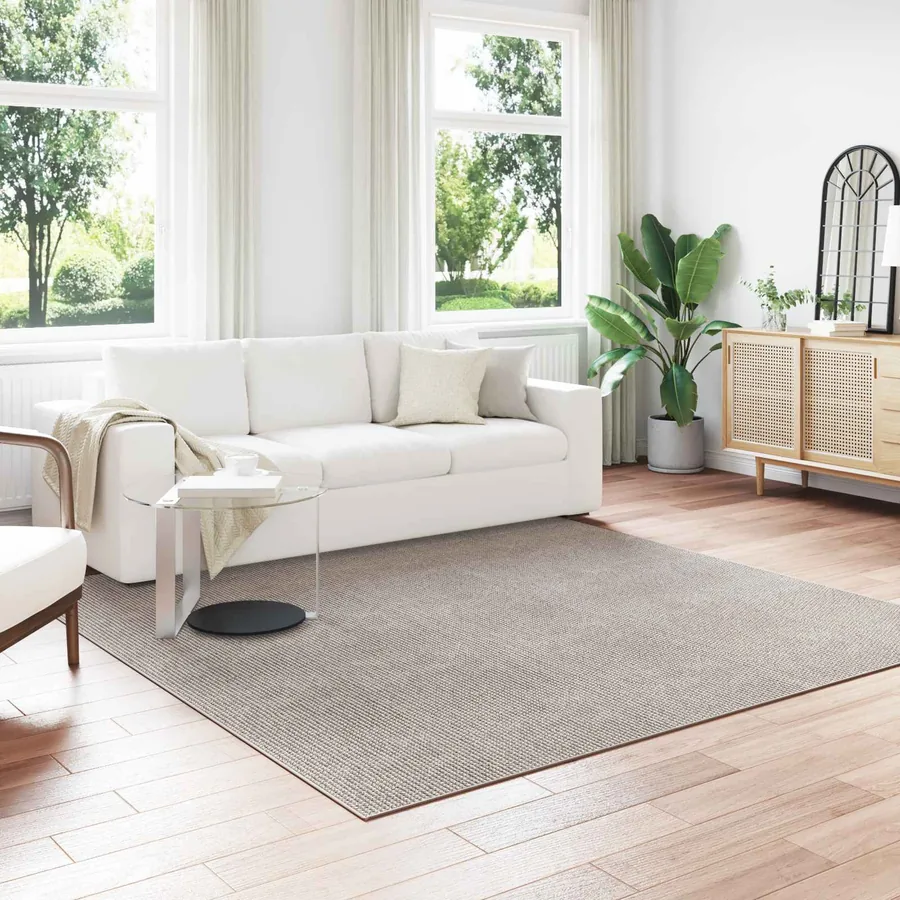 Tapis de surface LUGO Crème et Taupe 240 x 240 cm Polyester