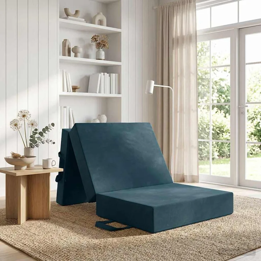 Canapé-lit pliable 75 x 67 x 45 cm Bleu