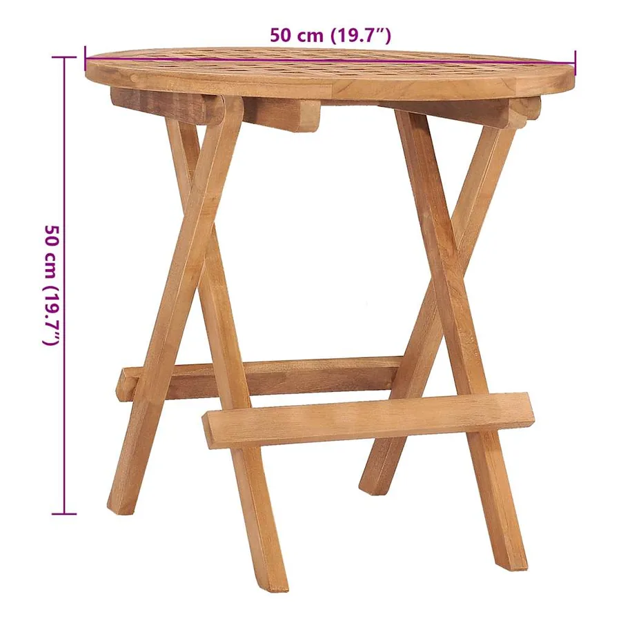 Ensemble à manger d'extérieur pliable avec coussin 3 pcs Teck - 12
