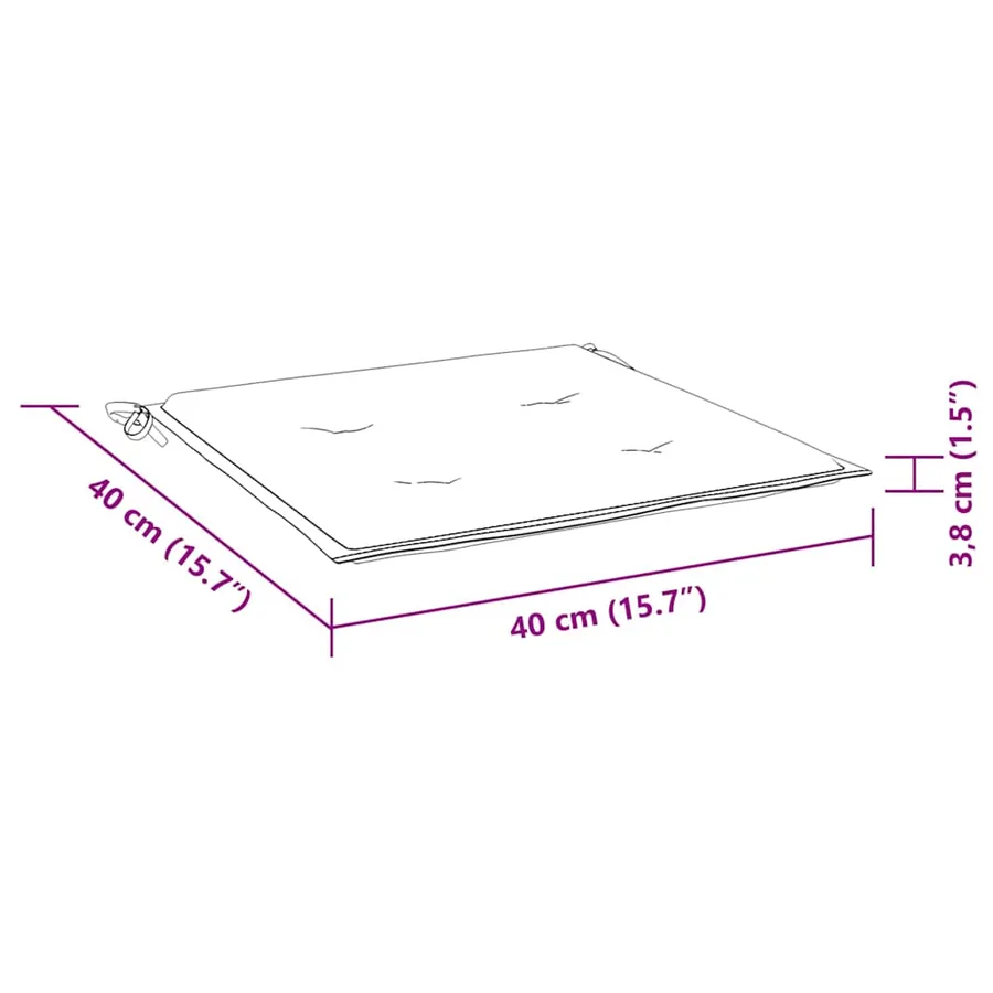 Ensemble à manger d'extérieur pliable avec coussin 3 pcs Teck - 14