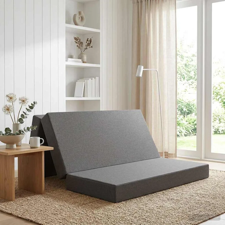 Canapé-lit pliable 140 x 67 x 45 cm Gris clair