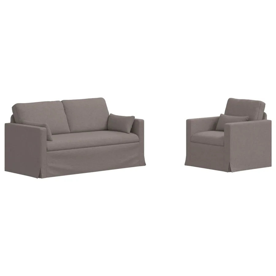 Ensemble de Canapés 2 pcs Taupe 158 x 78 x 80 cm tissu - 2