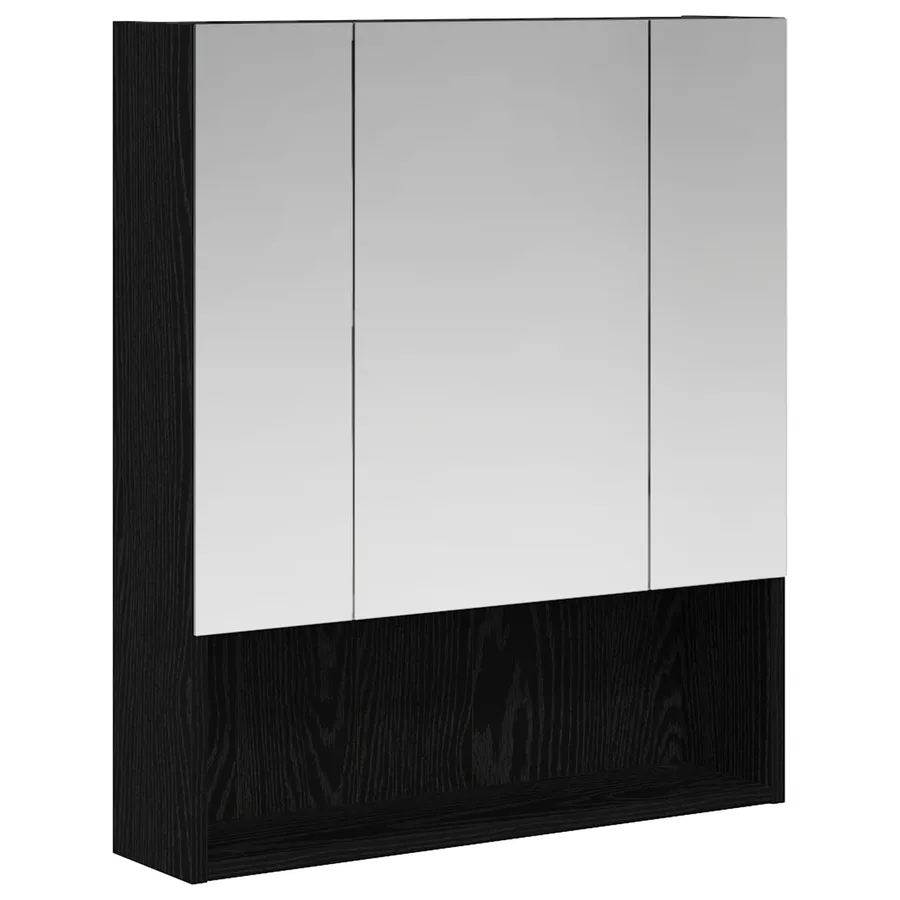 Armoire Miroir de Salle de Bain Chêne noir 60 x 14.5 x 70 cm - 2