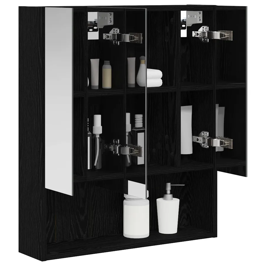 Armoire Miroir de Salle de Bain Chêne noir 60 x 14.5 x 70 cm - 3