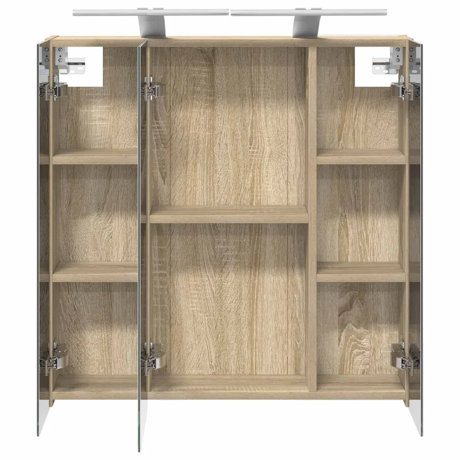Armoire Miroir de Salle de Bain Chêne Sonoma 70 x 14,5 x 70 cm - 7