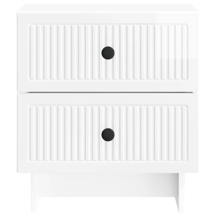 Cabinet de chevet Blanc brillant 43 x 34,5 x 47,5 cm - 5