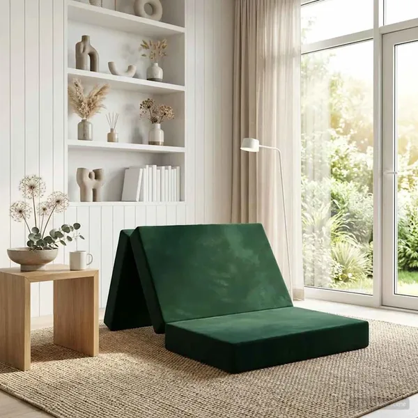Canapé-lit pliable 90 x 67 x 45 cm Vert foncé