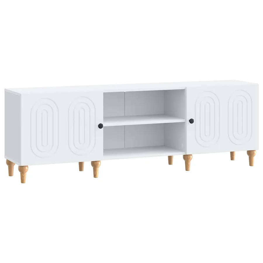 Meuble TV Blanc 150 x 31 x 50 cm Bois d'ingénierie - 2