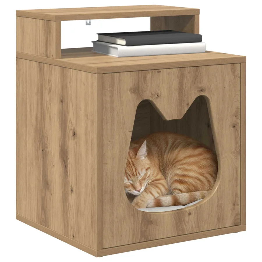 Maison pour chat Chêne artisan 42,5 x 40 x 53,5 cm - 3