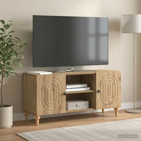 Meuble TV 102 x 34,5 x 50 cm Chêne artisanal Bois d'ingénierie