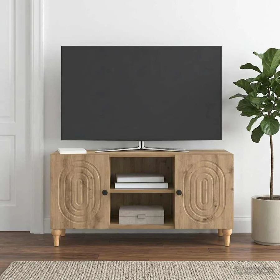 Meuble TV 102 x 34,5 x 50 cm Chêne artisanal Bois d'ingénierie - 4