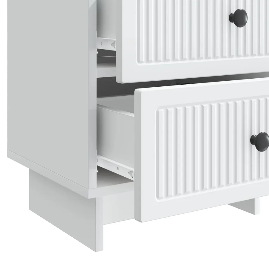 Cabinet de chevet avec tiroir 2 pcs Blanc 43 x 34,5 x 47,5 cm - 11