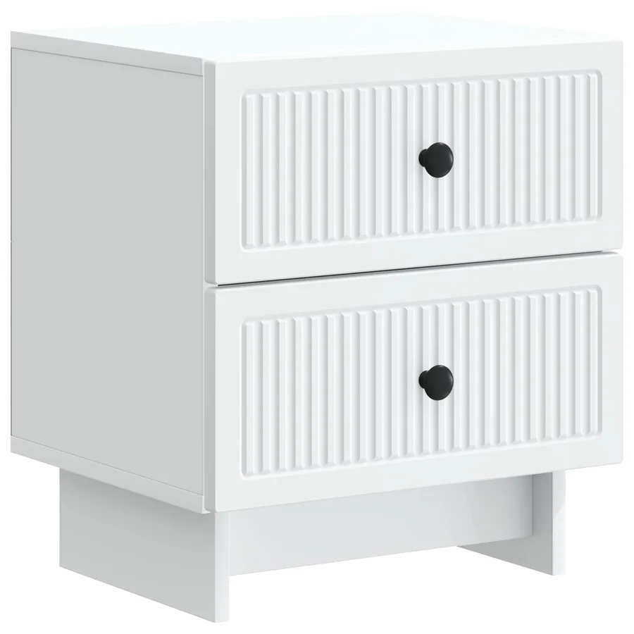 Cabinet de chevet avec tiroir 2 pcs Blanc 43 x 34,5 x 47,5 cm - 5
