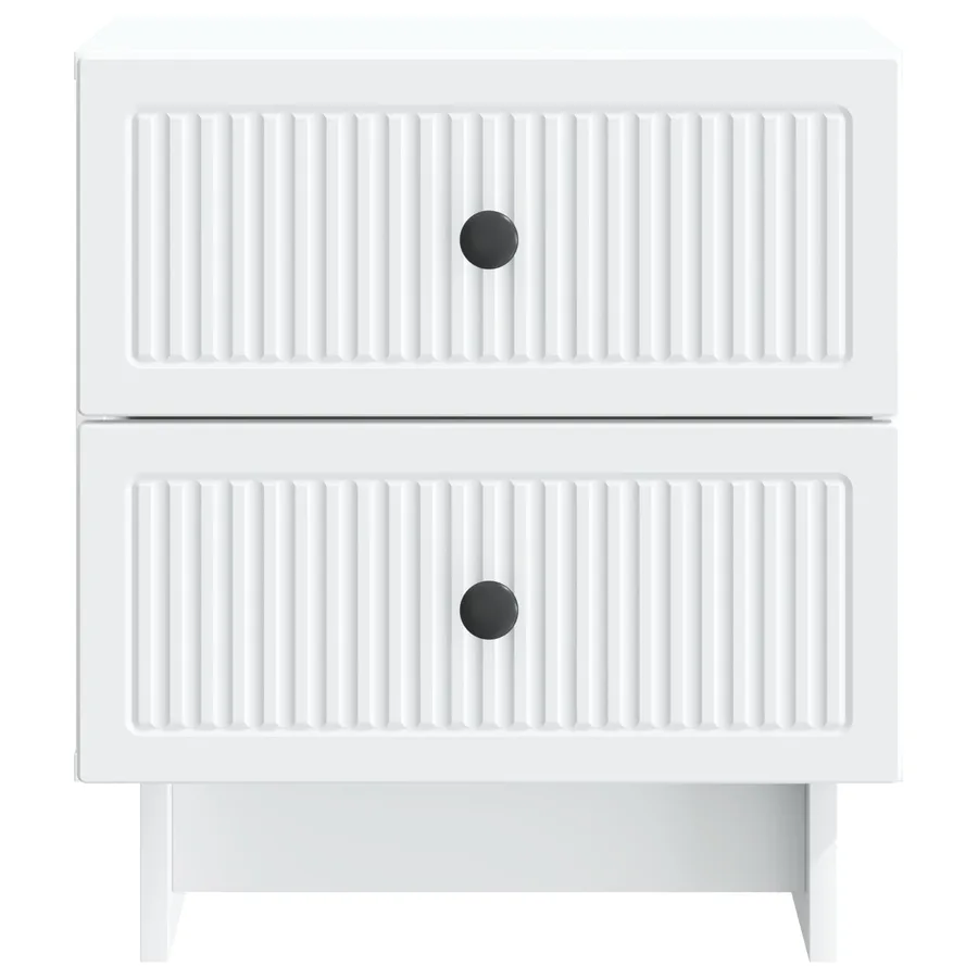 Cabinet de chevet avec tiroir 2 pcs Blanc 43 x 34,5 x 47,5 cm - 7