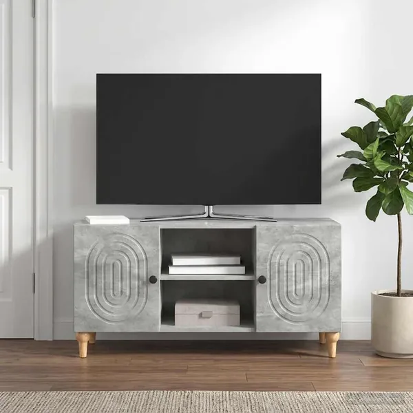 Meuble TV Gris béton 102 x 34,5 x 50 cm Bois d'ingénierie