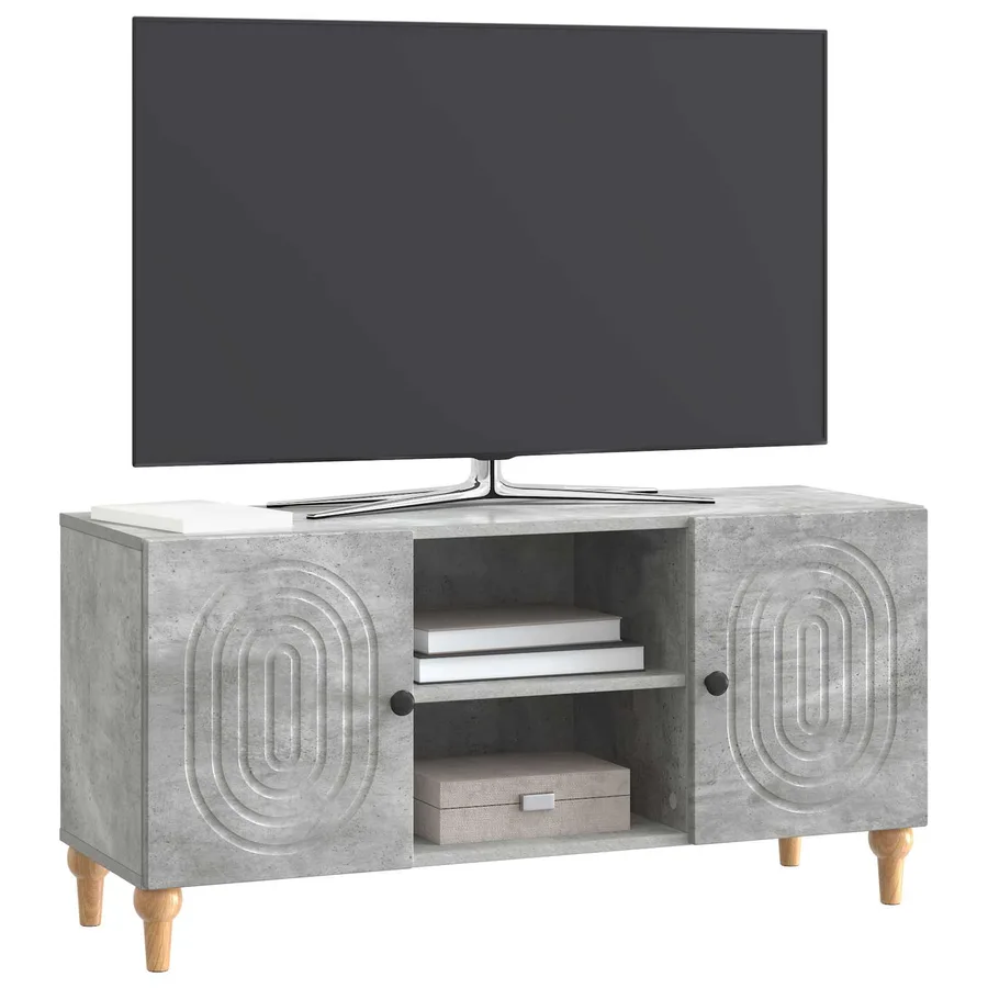 Meuble TV Gris béton 102 x 34,5 x 50 cm Bois d'ingénierie - 3