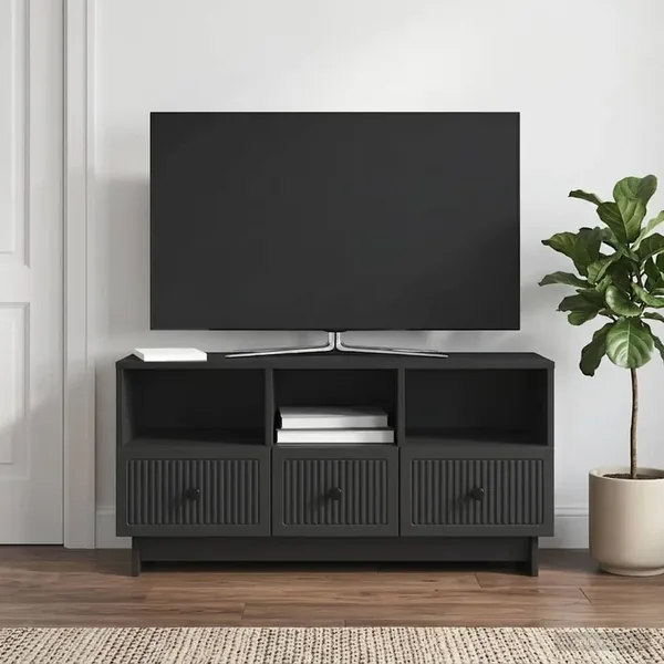 Meuble TV avec tiroir Noir 102 x 34,5 x 50 cm Bois d'ingénierie