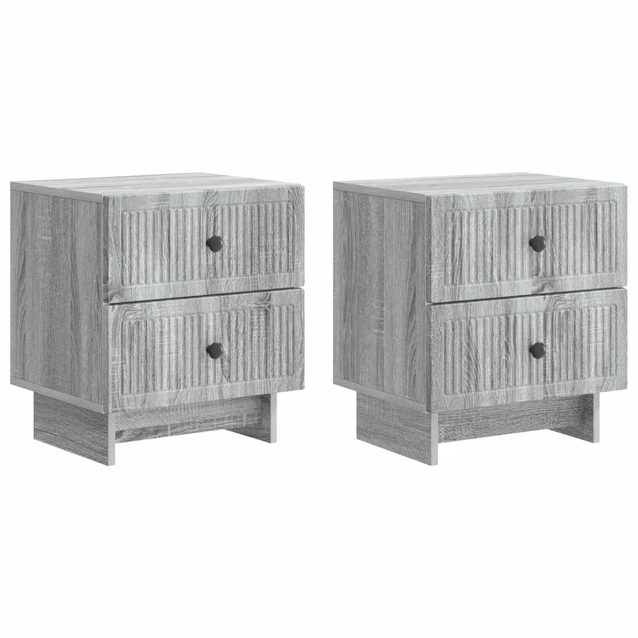 Cabinet de chevet 2 pcs Sonoma gris 43 x 34,5 x 47,5 cm - 2