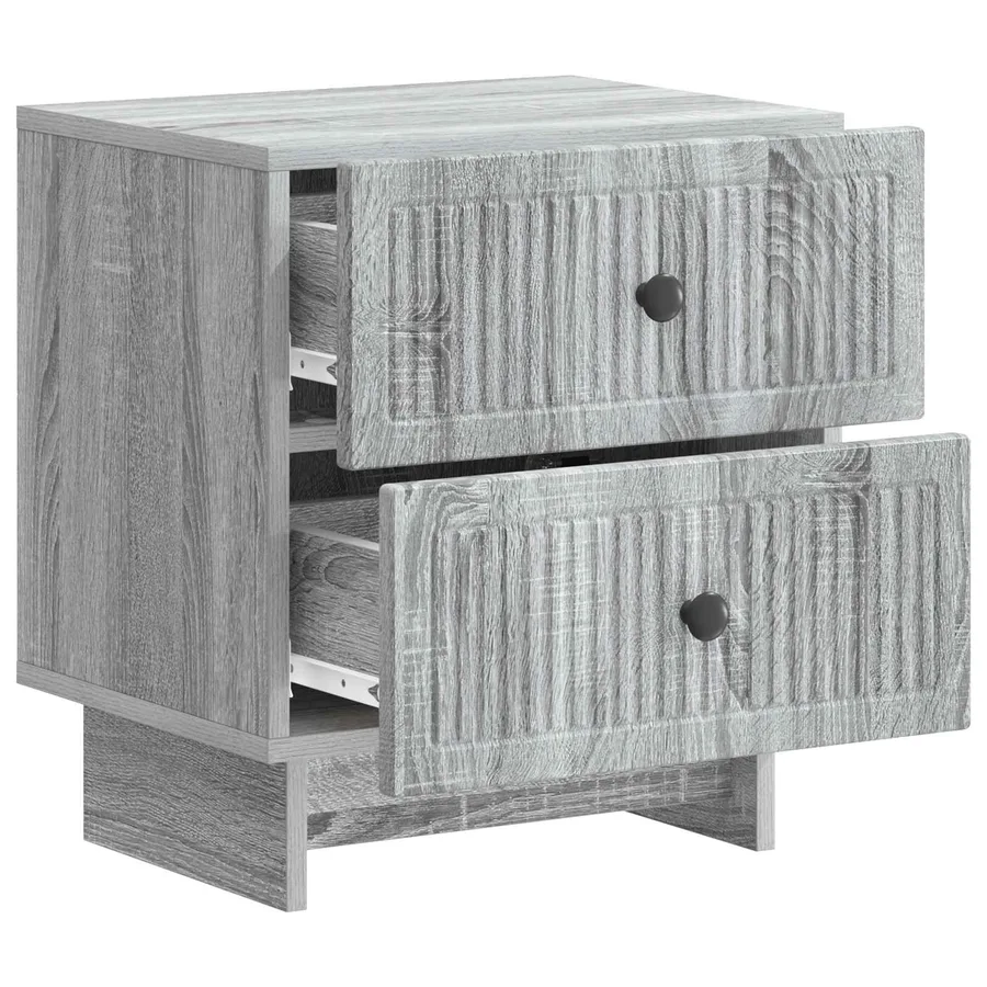 Cabinet de chevet 2 pcs Sonoma gris 43 x 34,5 x 47,5 cm - 6