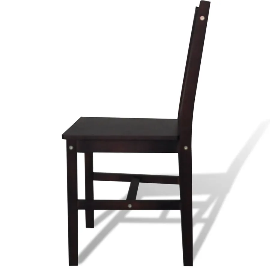 Chaises à manger lot de 6 marron foncé pinède - 2