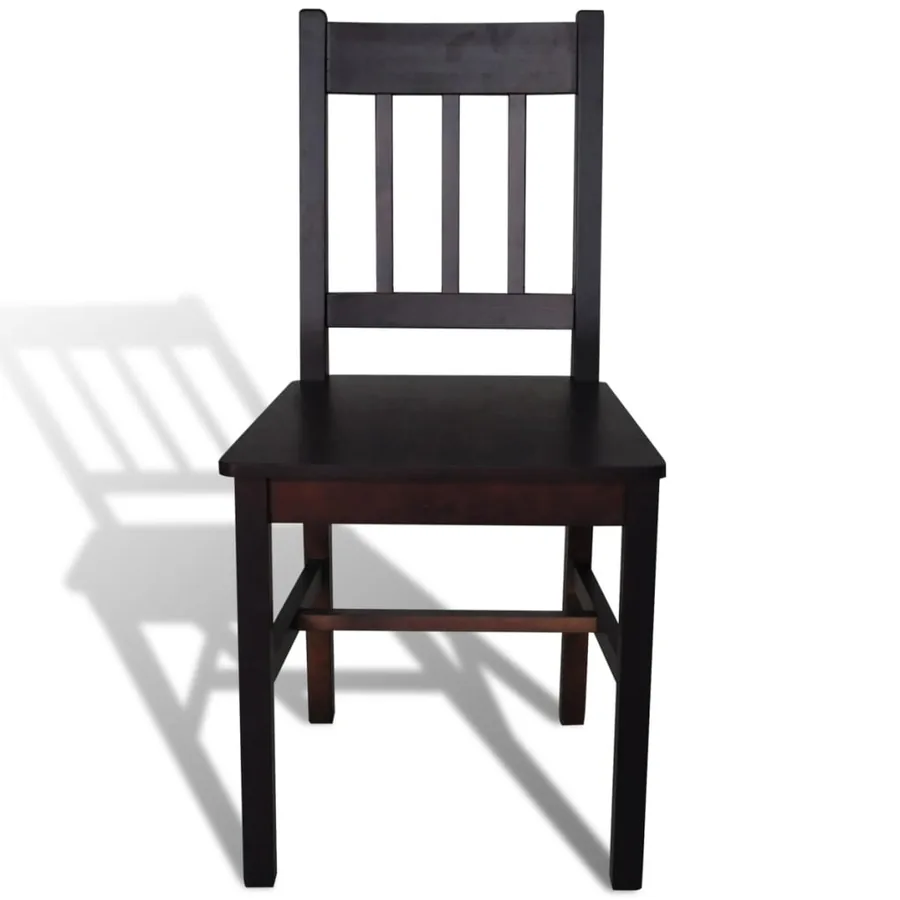 Chaises à manger lot de 6 marron foncé pinède - 3