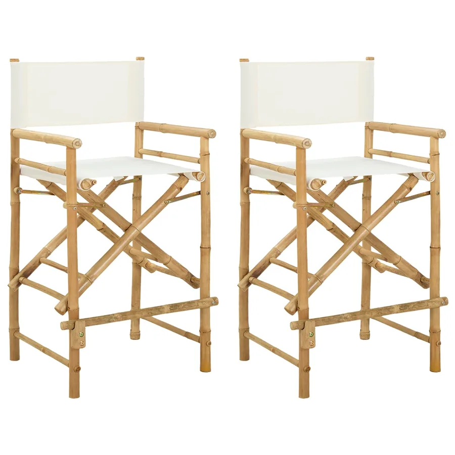 Chaise de directeur pliante 2 pcs Naturel Bambou - 2