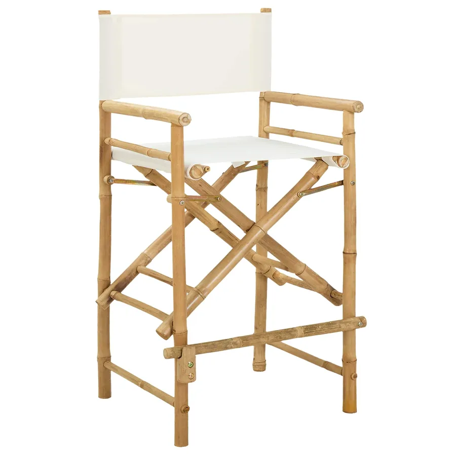 Chaise de directeur pliante 2 pcs Naturel Bambou - 3