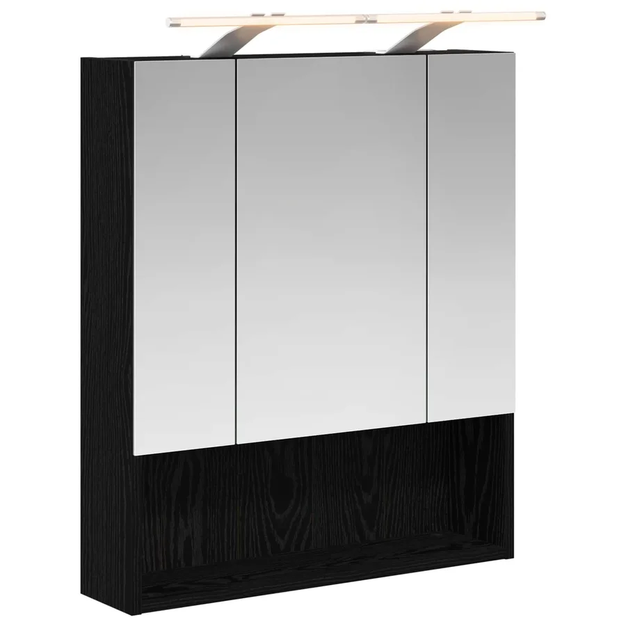 Armoire Miroir de Salle de Bain Chêne noir 60 x 14.5 x 70 cm - 2