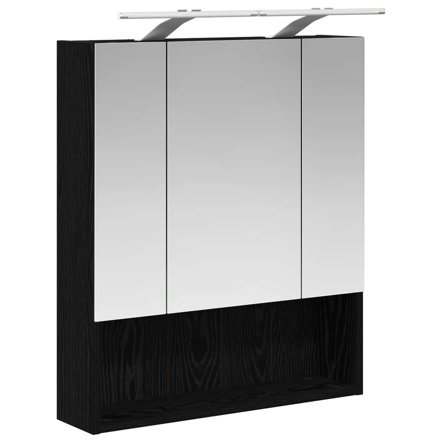 Armoire Miroir de Salle de Bain Chêne noir 60 x 14.5 x 70 cm - 5