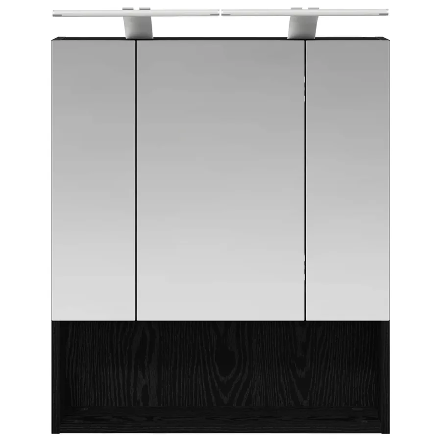 Armoire Miroir de Salle de Bain Chêne noir 60 x 14.5 x 70 cm - 6